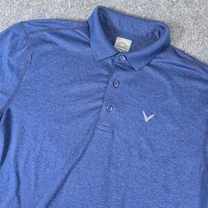 Callaway Opti-Dri Men's Golf Polo Shirt Heathered Blue Short‎ Sleeve Athletic